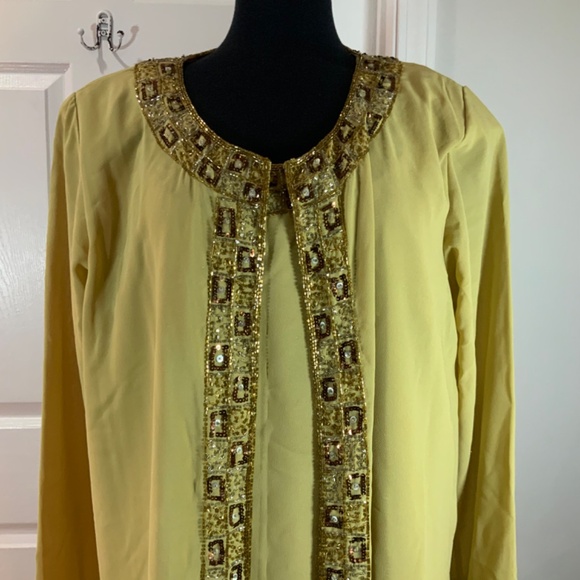 Midnight Velvet Sequin Y2K Gold Beaded Vintage 2 Piece Jacket Size XL - Picture 2 of 10